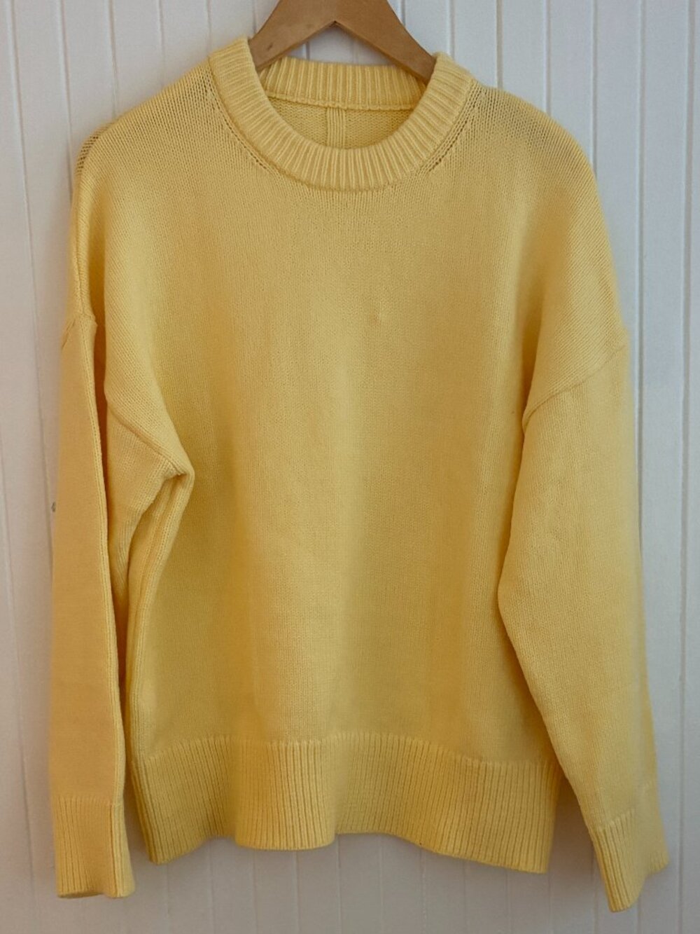 Yellow Crew Neck Sweater - Classic Women's Scoop